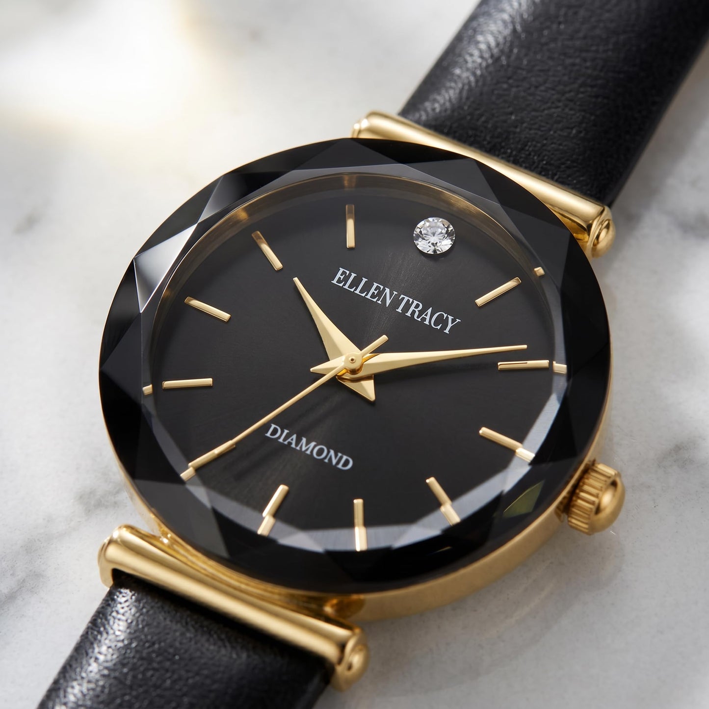 Ellen Tracy Women's 30mm Analog Quartz Watch PU Strap