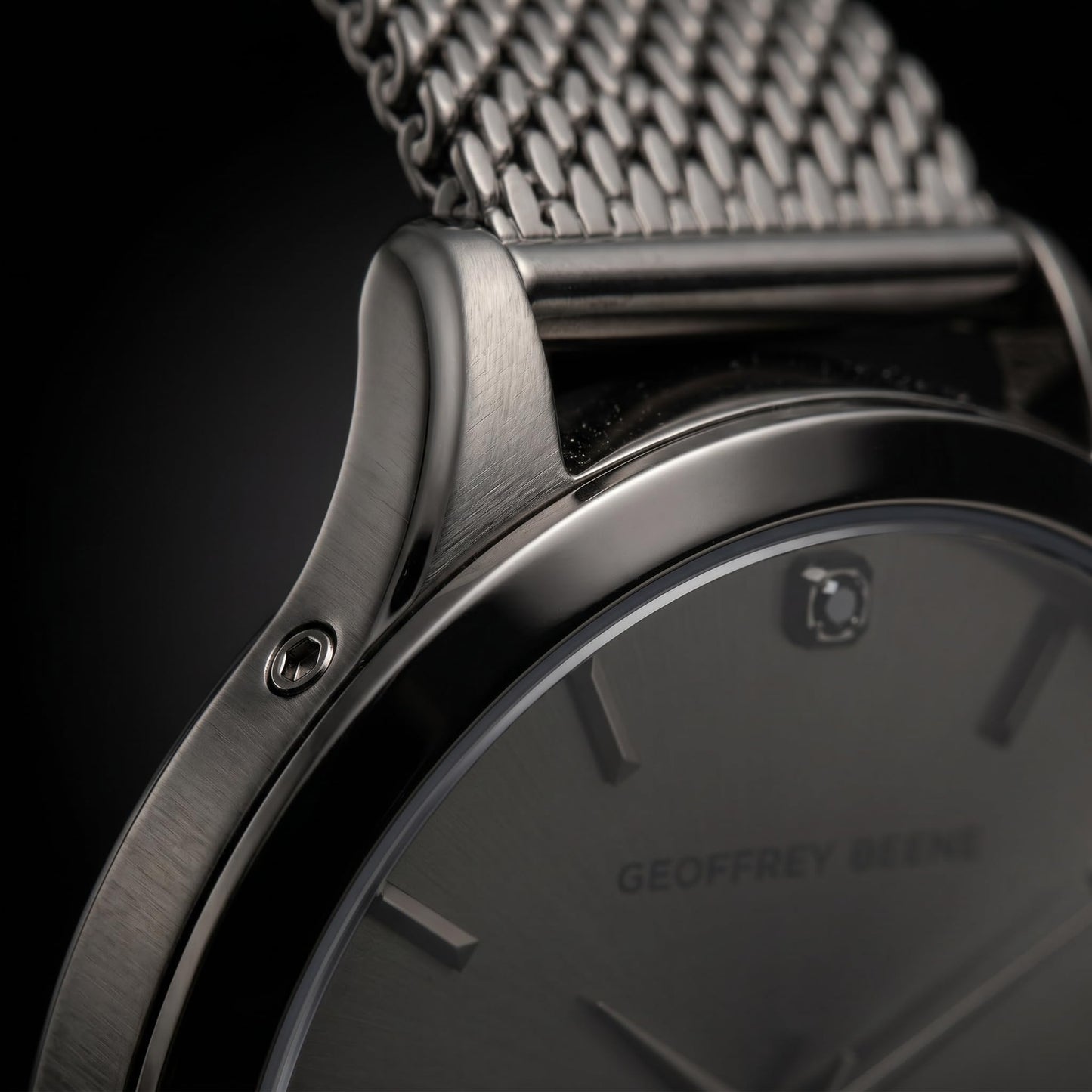Geoffrey Beene Men's Mesh Band Quartz Watch, 42mm Round Case, Foldover