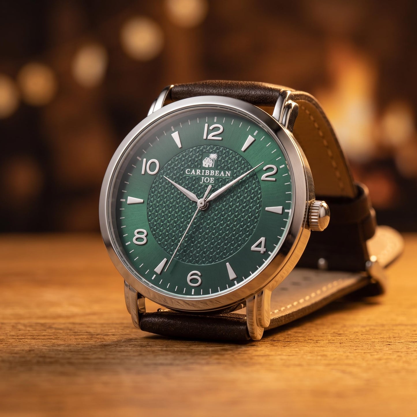 CARIBBEAN JOE Men's 41mm Dress Quartz Analog Watch PU Strap