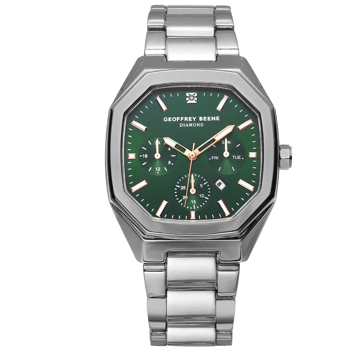Geoffrey Beene Men's Stainless Steel | Octagon | Date Display | 41 MM