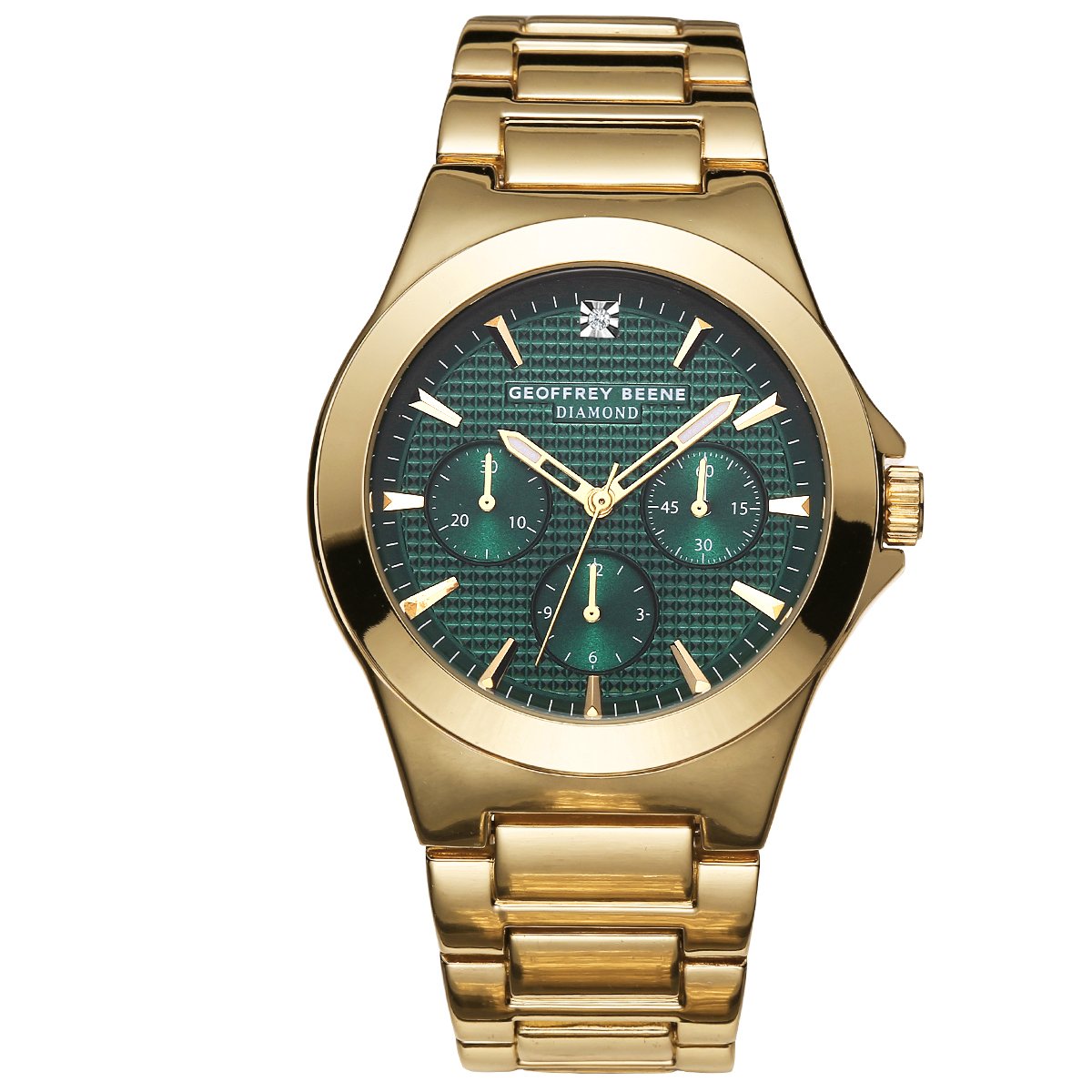 Geoffrey Beene Men's Stainless Steel Dress Watch Classic Quartz, Elegant Design, Water-Resistant