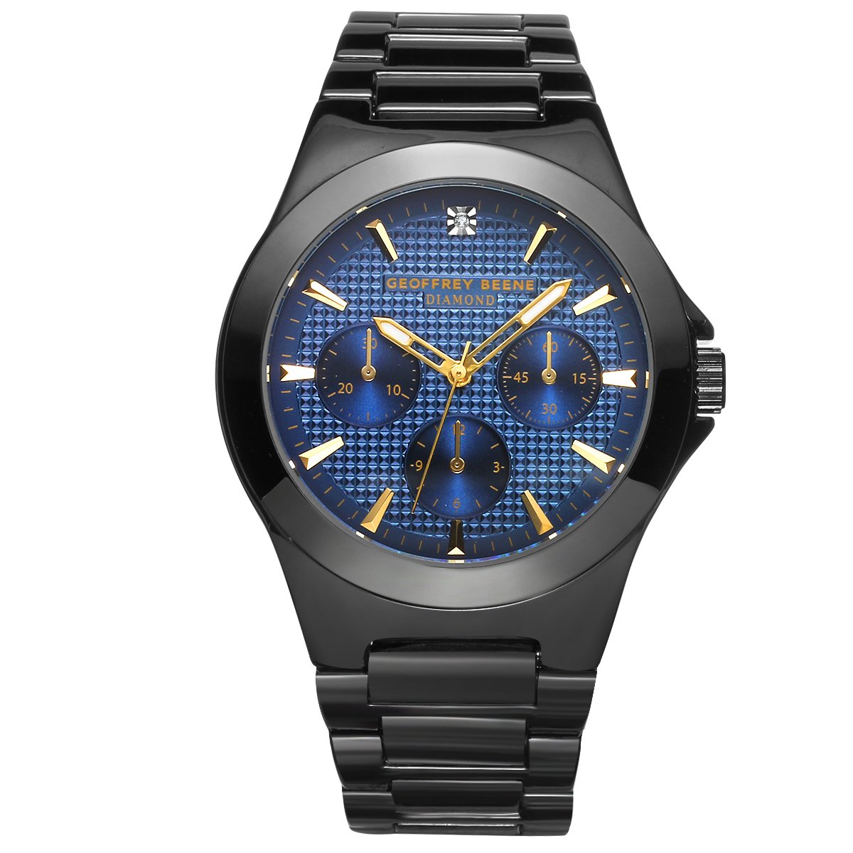 Geoffrey Beene Men's Stainless Steel Dress Watch Classic Quartz, Elegant Design, Water-Resistant