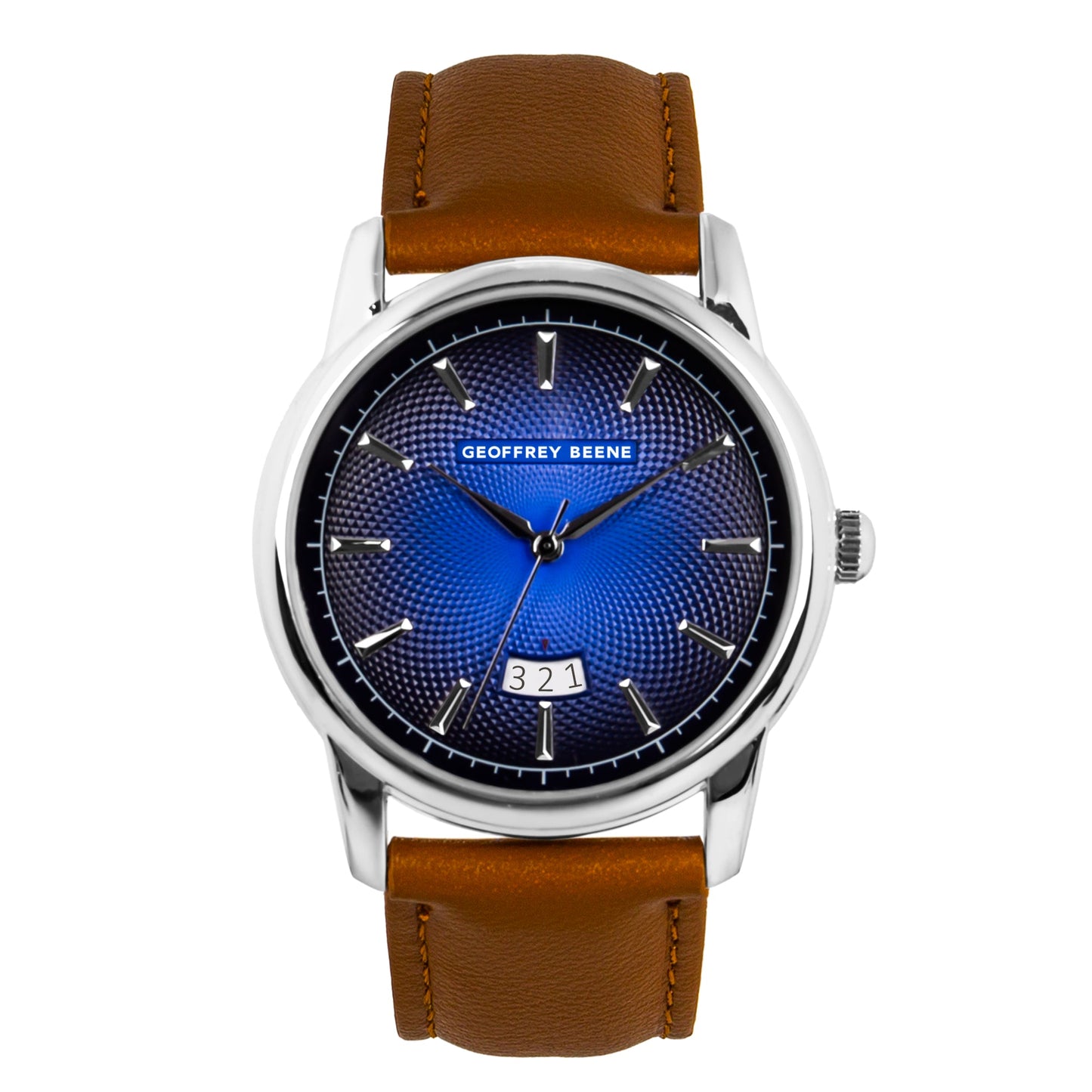 Geoffrey Beene Men's Minimalist Vegan Leather | Round | Date Display | 41 MM