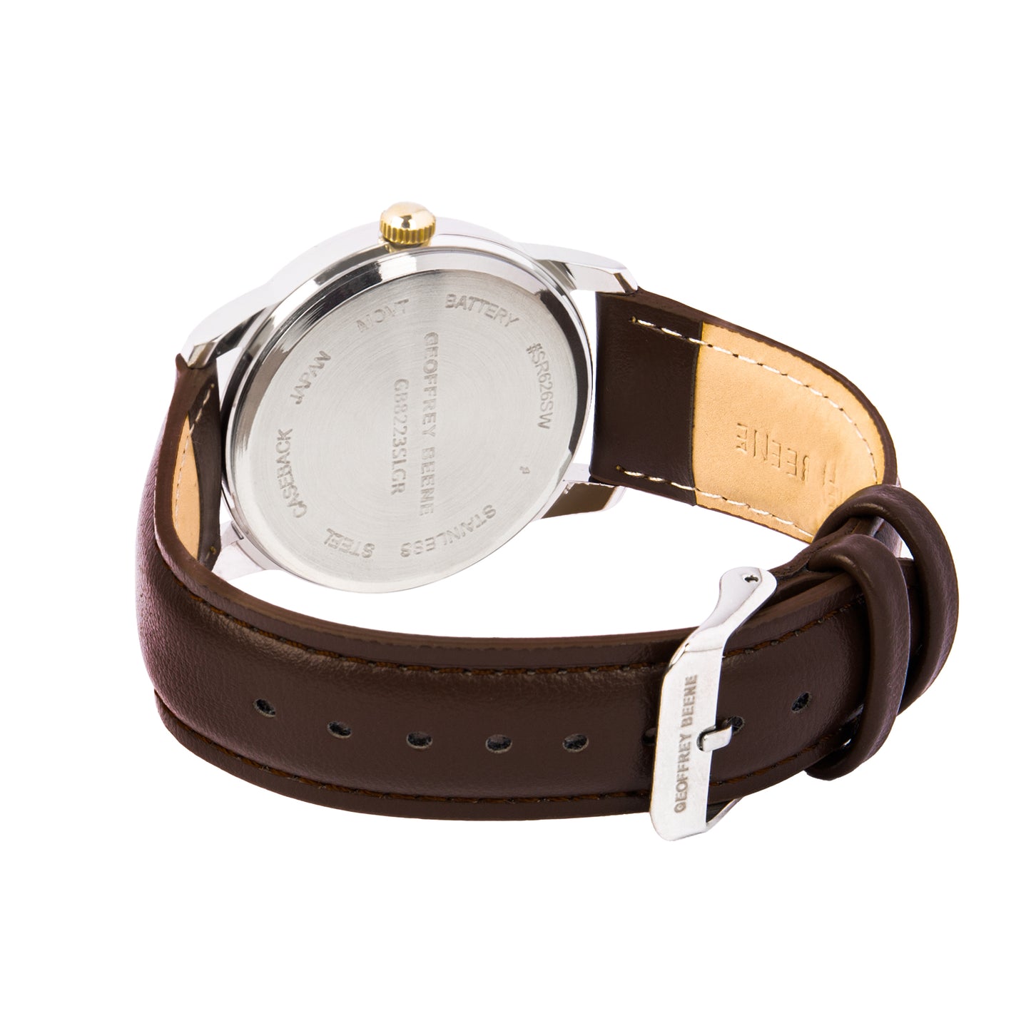 Geoffrey Beene Men's Minimalist Vegan Leather | Round | Date Display | 41 MM
