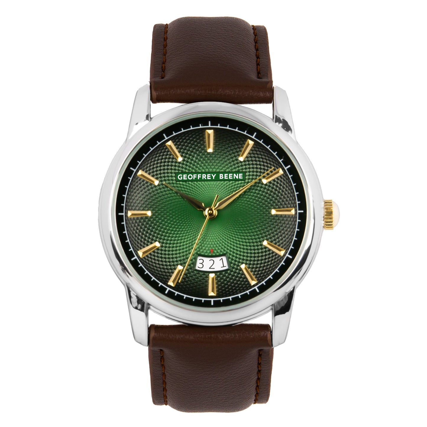 Geoffrey Beene Men's Minimalist Vegan Leather | Round | Date Display | 41 MM