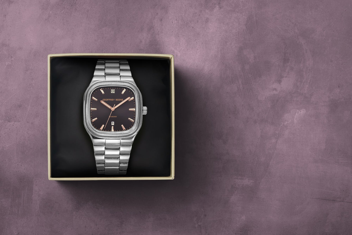 Geoffrey Beene Men's Square Stainless Steel | Square | 39 MM