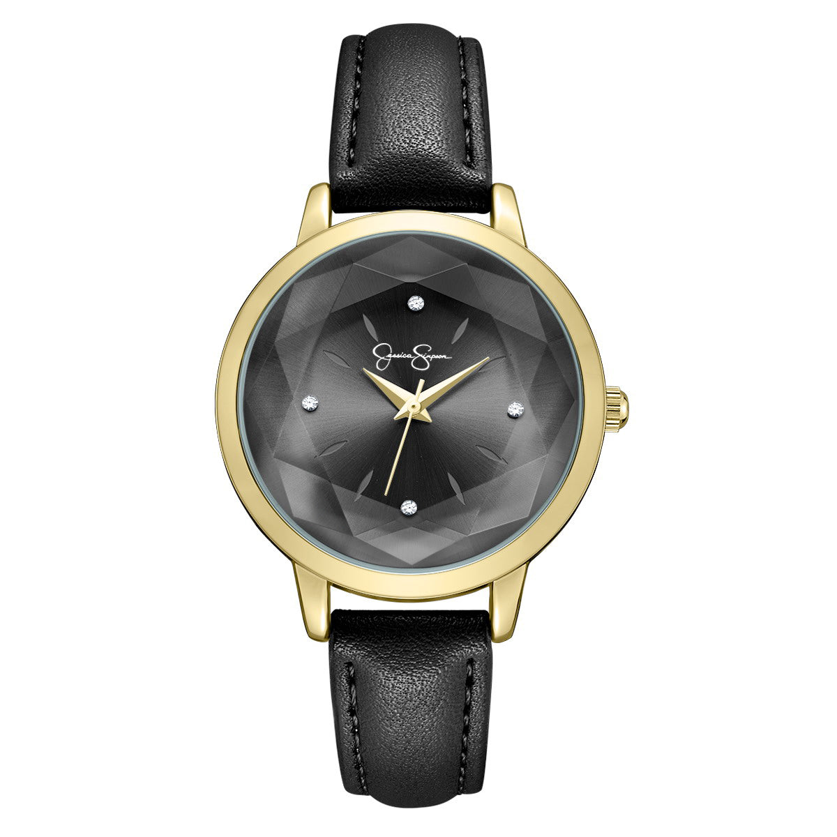 Jessica Simpson Women's Metal Band Watch | Round Crystal Dial | 34 MM