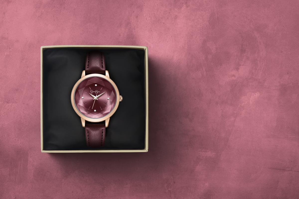 Jessica Simpson Women's Metal Band Watch | Round Crystal Dial | 34 MM