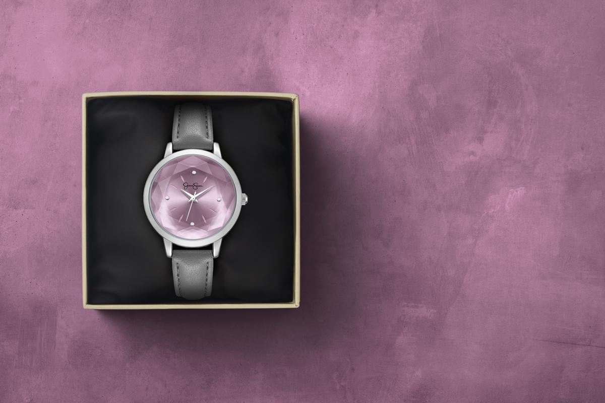 Jessica Simpson Women's Metal Band Watch | Round Crystal Dial | 34 MM