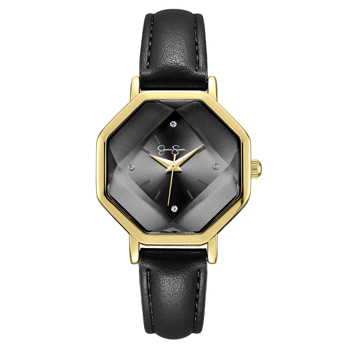 Jessica Simpson Women's Metal Band Watch | Octagon Crystal Dial | 32MM