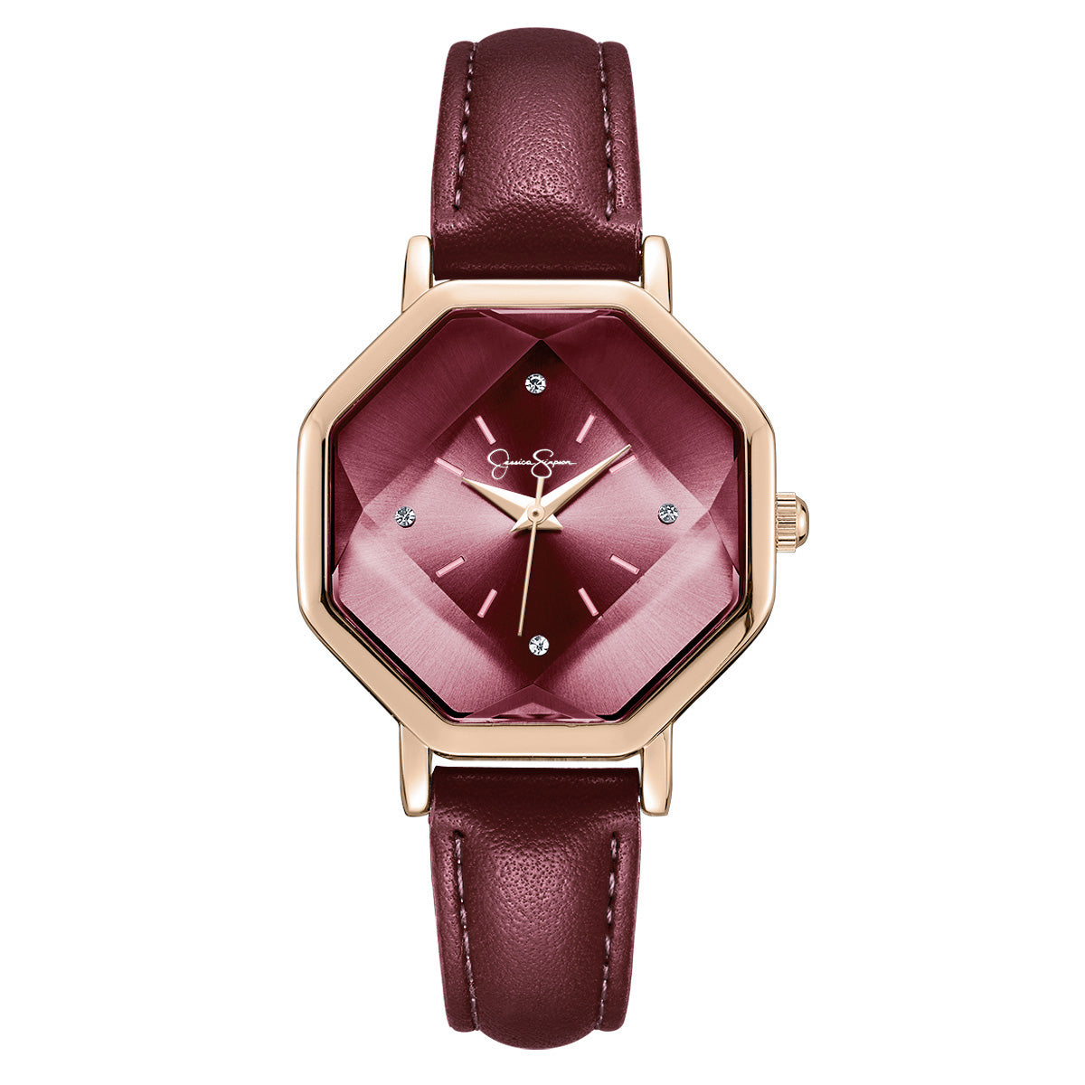 Jessica Simpson Women's Metal Band Watch | Octagon Crystal Dial | 32MM