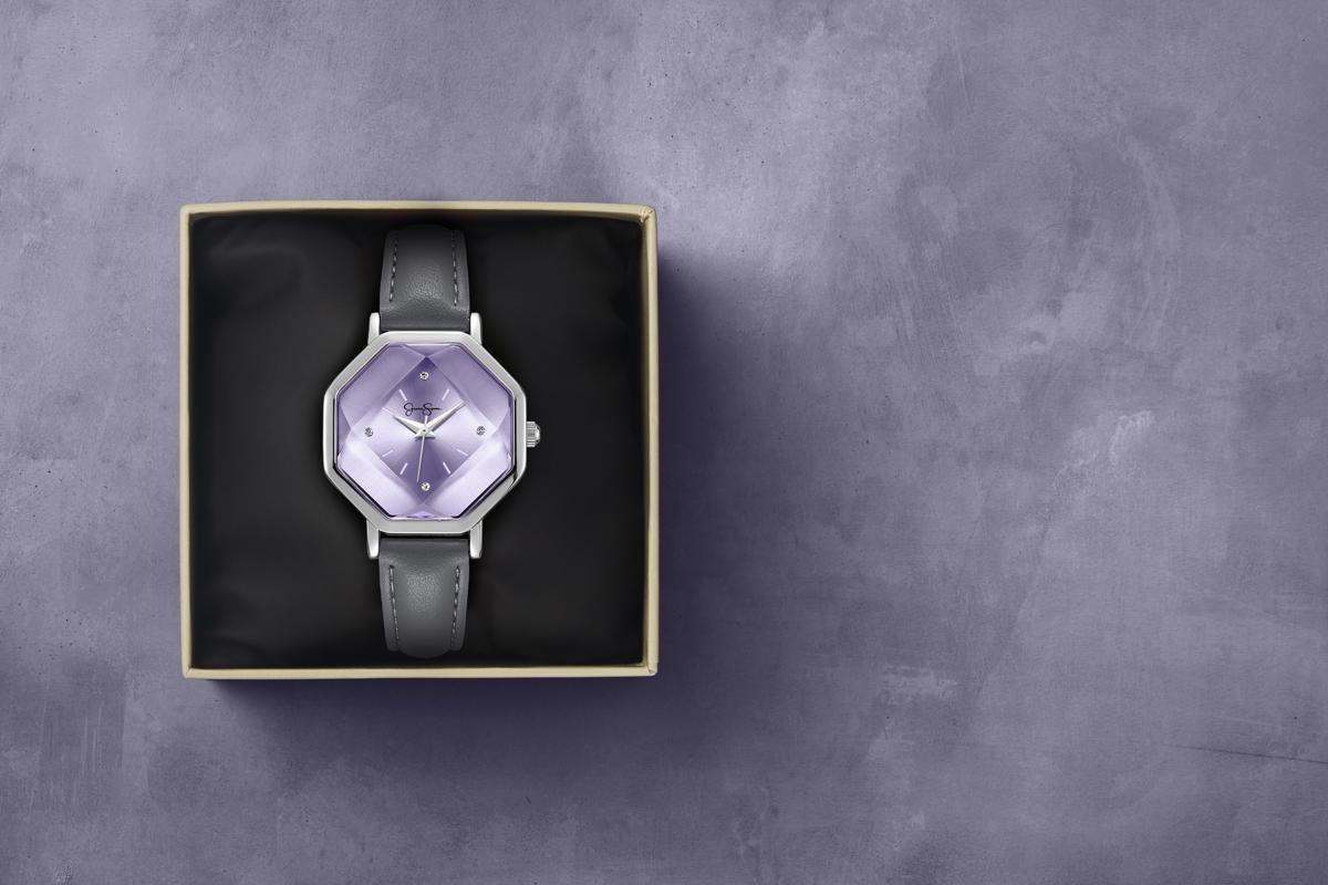 Jessica Simpson Women's Metal Band Watch | Octagon Crystal Dial | 32MM