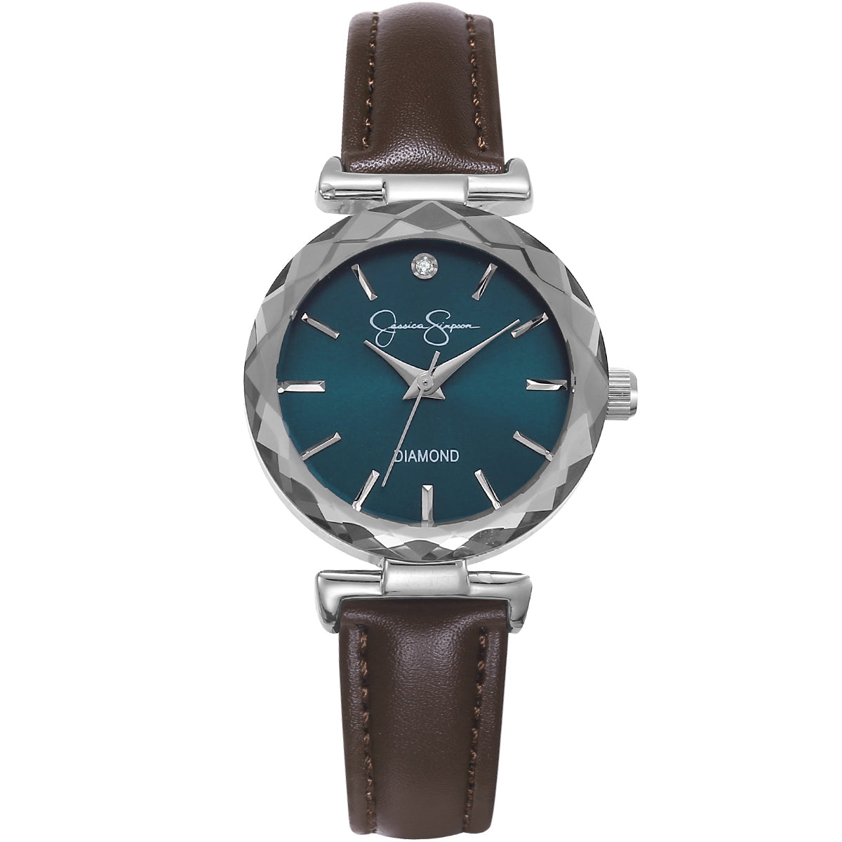 Jessica Simpson Women's Metal Band Watch | Round Crystal Dial | 27 MM