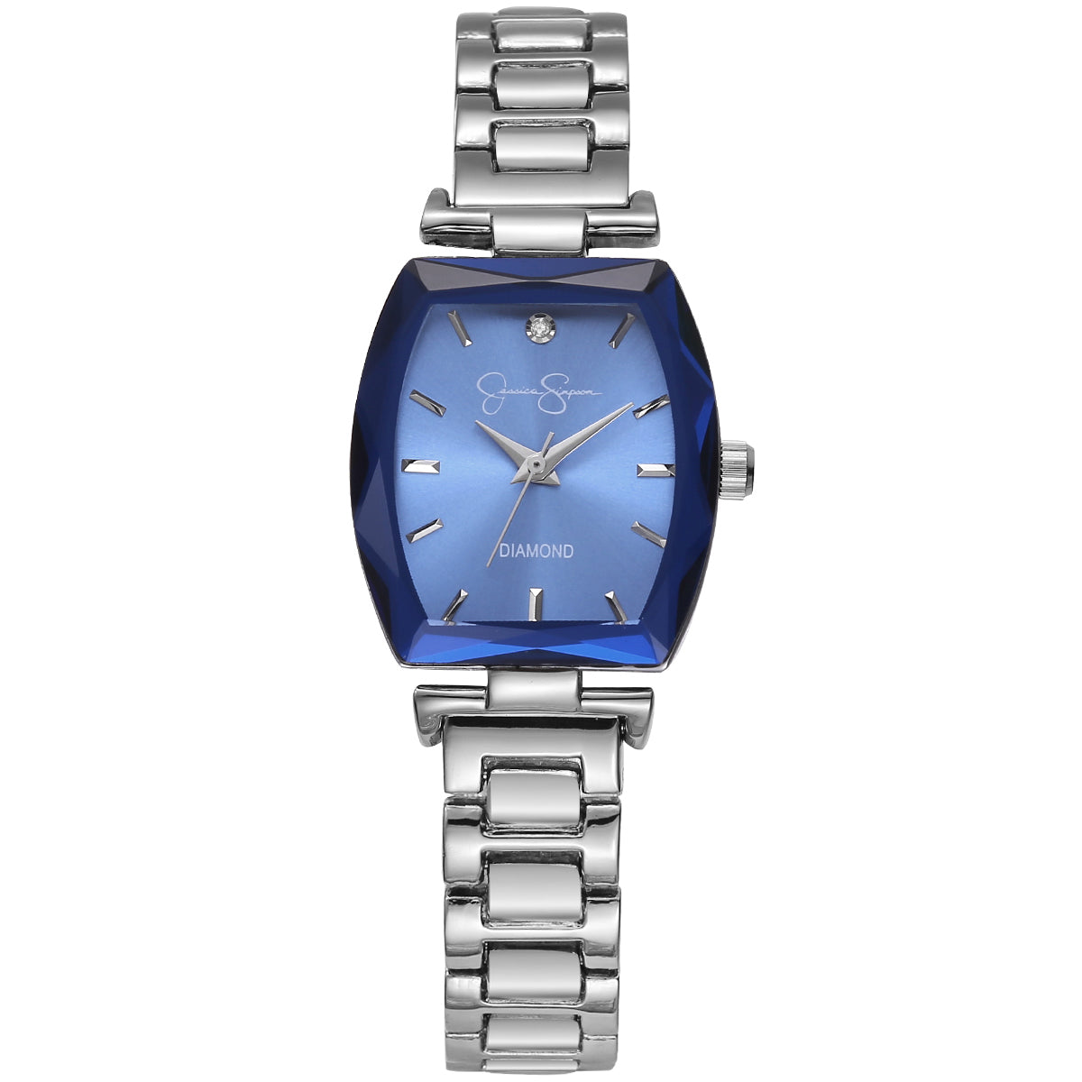 Jessica Simpson Women's Metal Band Watch | Barrel Crystal Dial l 24MM