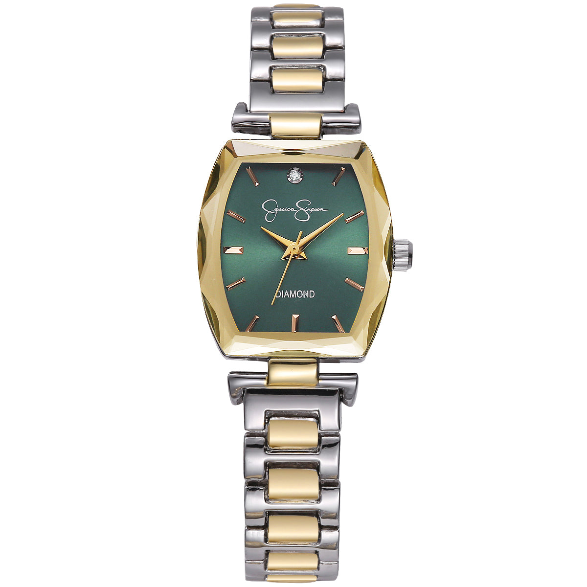 Jessica Simpson Women's Metal Band Watch | Barrel Crystal Dial l 24MM