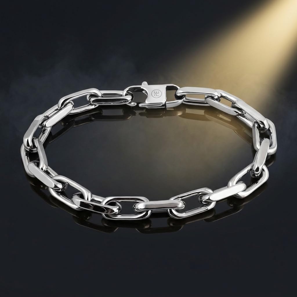 Perry Ellis Men's Paper Clip Chain Bracelet