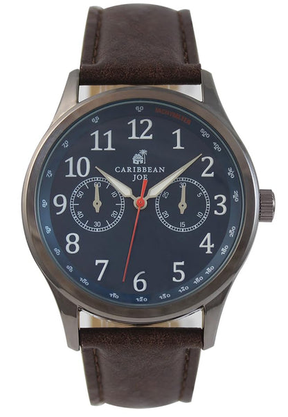 CARIBBEAN JOE Men's 42mm Quartz Watch Outdoor PU Strap Analog