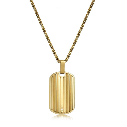 Perry Ellis Men's Lab-Grown Diamond Dog Tag Necklace