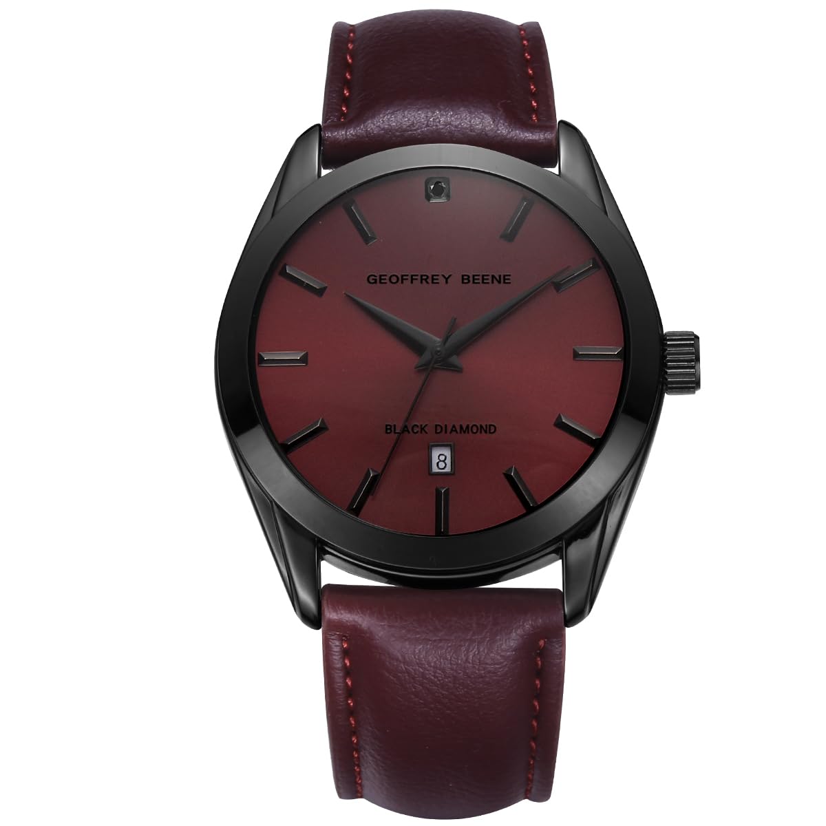 Geoffrey Beene Men's 42mm Date Quartz Watch Analog PU Strap