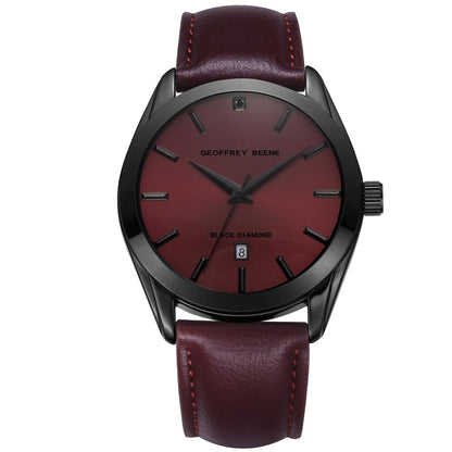 Geoffrey Beene Men's 42mm Date Quartz Watch Analog PU Strap