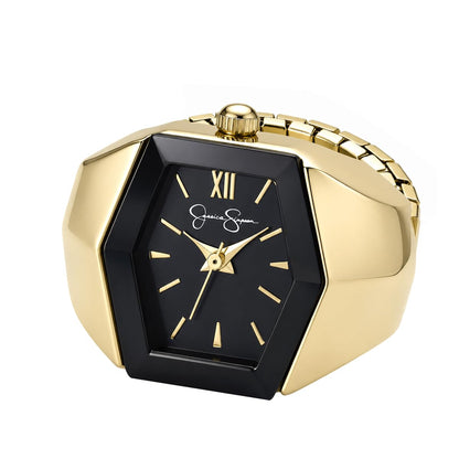 Jessica Simpson Women's Hexagon Quartz Watch Steel Expansion Band