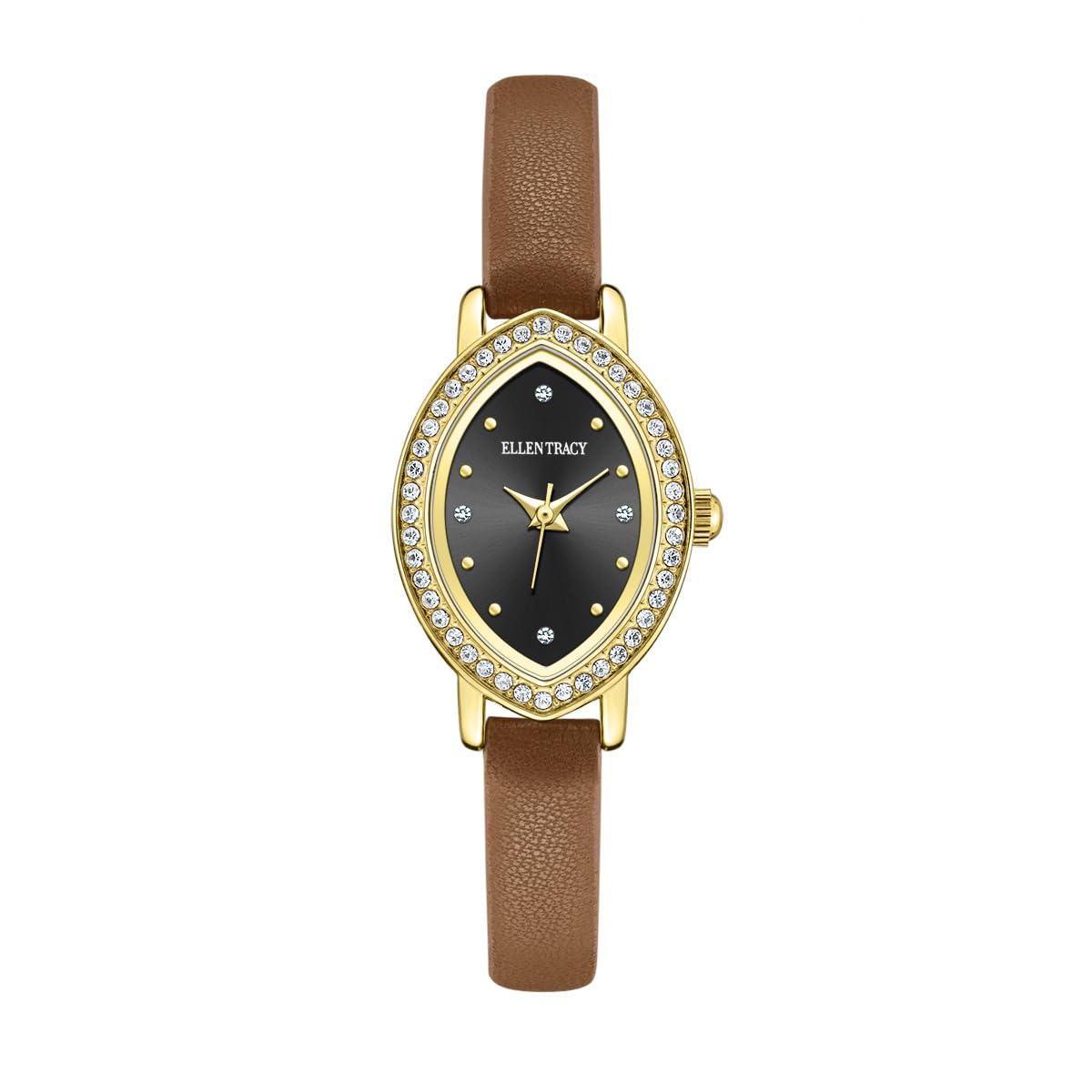 Ellen Tracy Women's 21mm Marquise Case Quartz Watch PU Strap