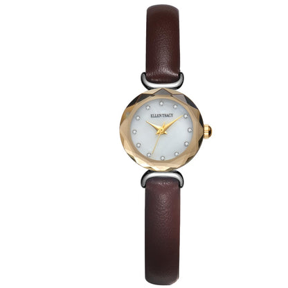 Ellen Tracy Women's 22mm Analog Quartz Watch Soft PU Strap