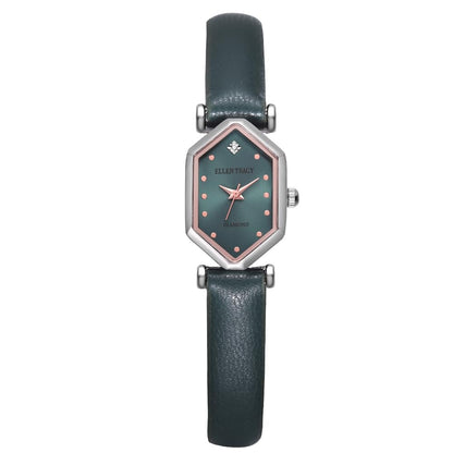 Ellen Tracy Women's 20mm Hexagon Case Quartz Watch PU Strap