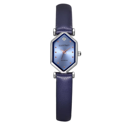 Ellen Tracy Women's 20mm Hexagon Case Quartz Watch PU Strap