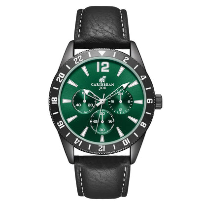 CARIBBEAN JOE Men's 42mm Analog Quartz Watch PU Strap