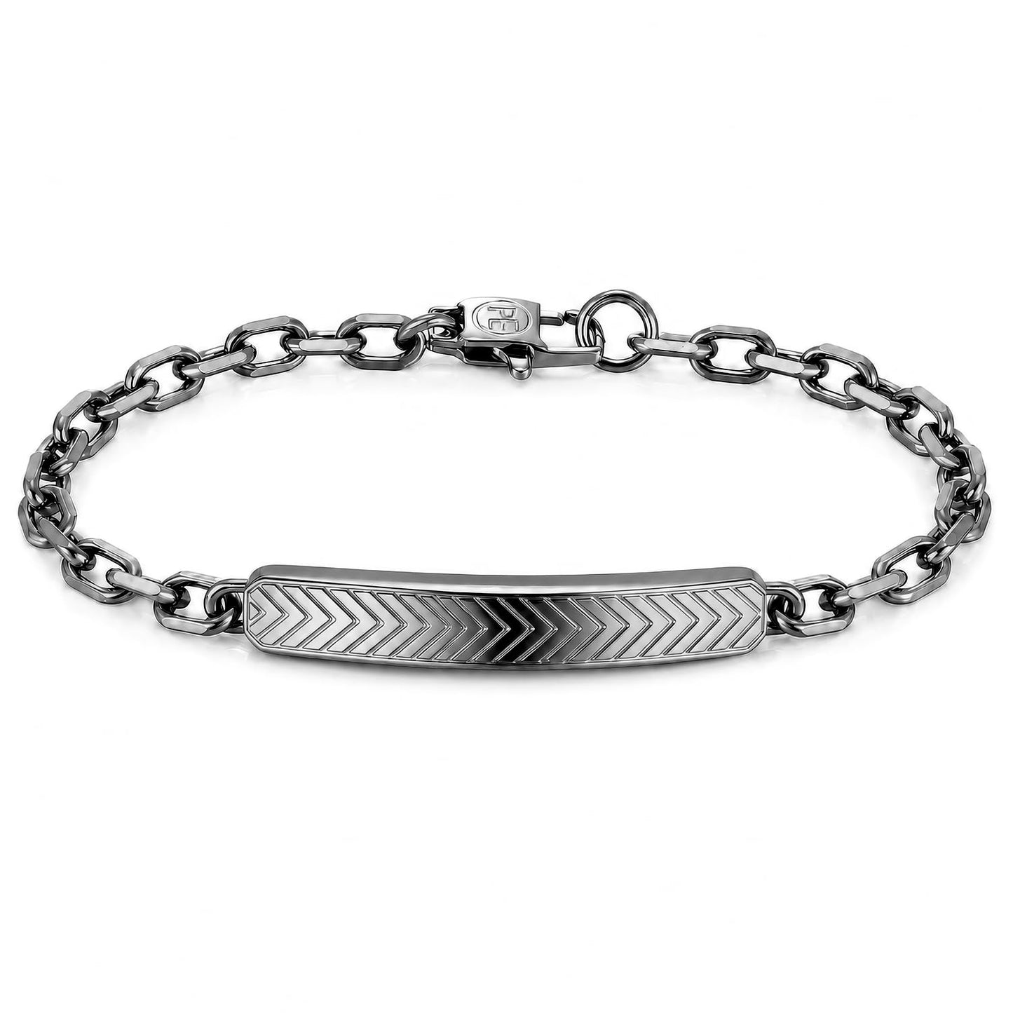 Perry Ellis Men's Chevron-Pattern ID Bracelet