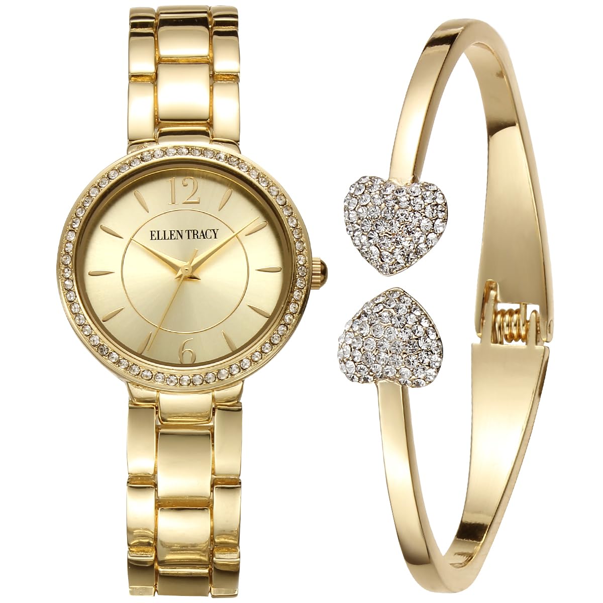 Ellen Tracy Women's 31mm Quartz Bracelet Watch Metal Link Band