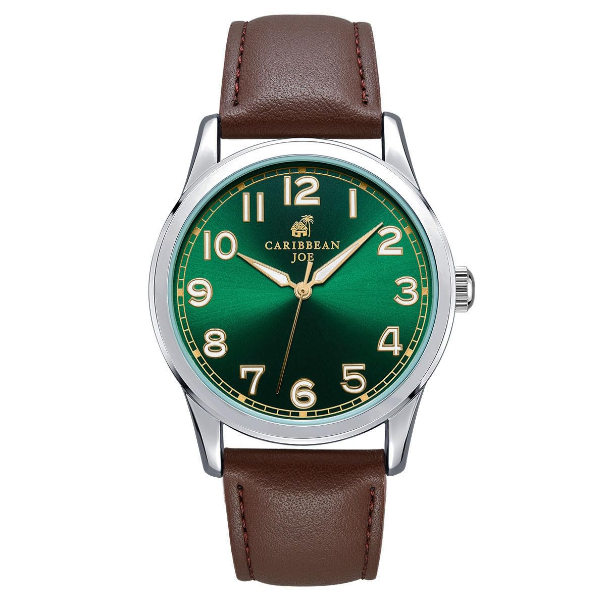 CARIBBEAN JOE Men's 41mm Quartz Analog Watch PU Strap Office