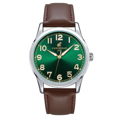 CARIBBEAN JOE Men's 41mm Quartz Analog Watch PU Strap Office