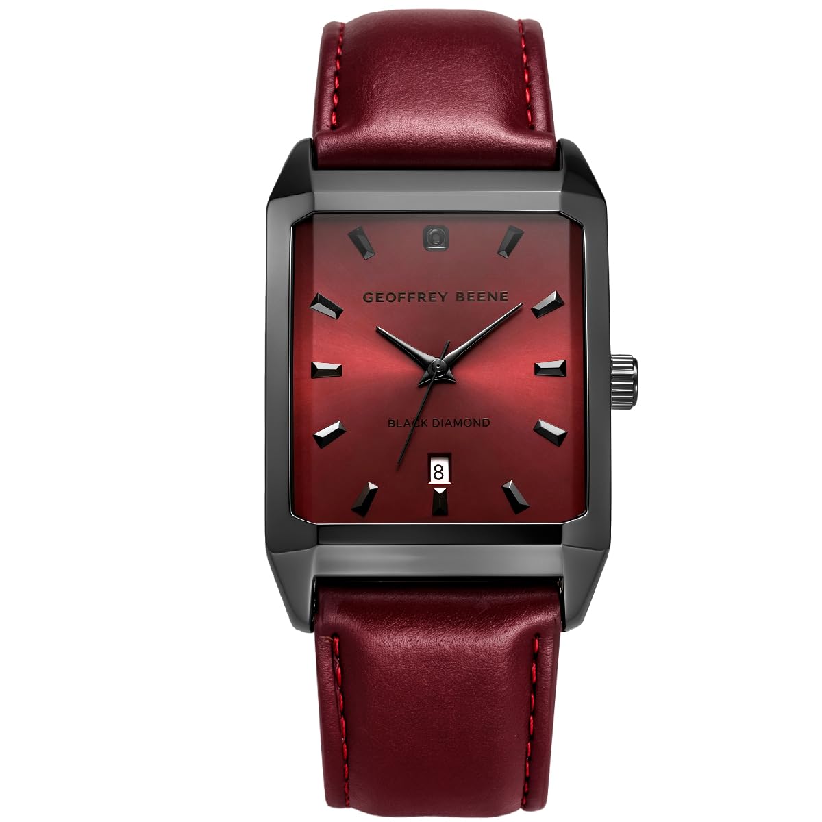 Geoffrey Beene Men's 34mm Slim Rectangular Quartz Watch PU Strap