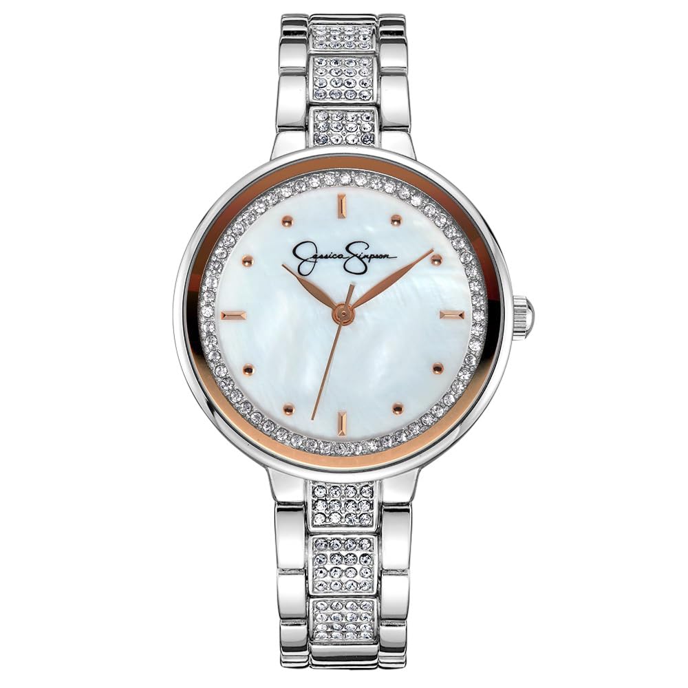 Jessica Simpson Women's 35mm Quartz Bracelet Watch Metal Link Band