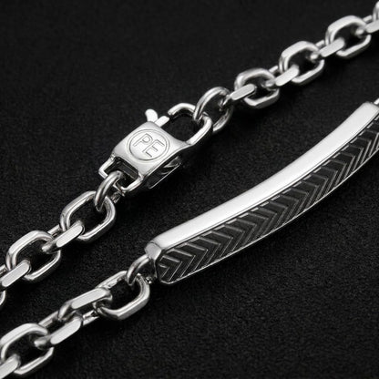 Perry Ellis Men's Chevron-Pattern ID Bracelet