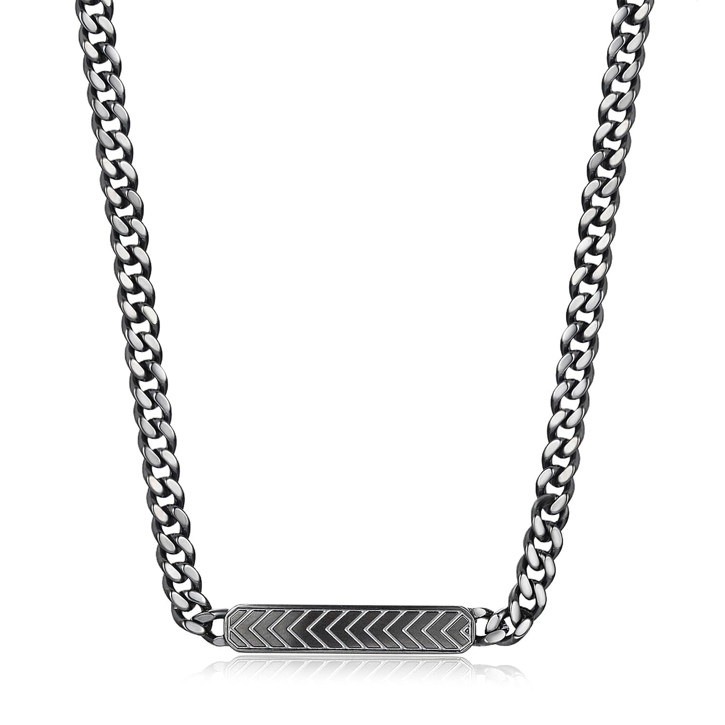 Perry Ellis Men's Chevron-Pattern Layering Necklace