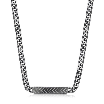 Perry Ellis Men's Chevron-Pattern Layering Necklace
