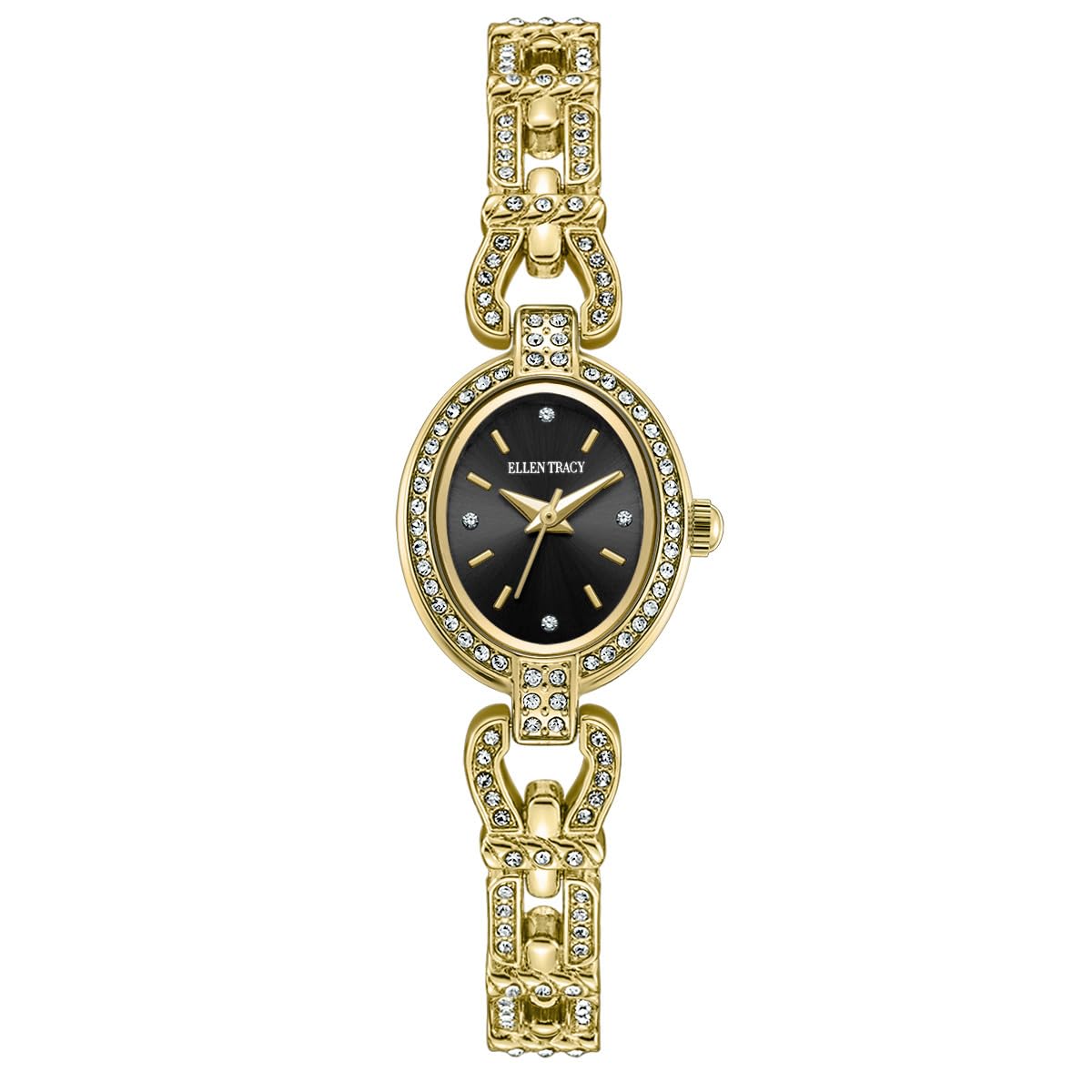 Ellen Tracy Women's 21mm Oval Case Quartz Bracelet Watch Metal