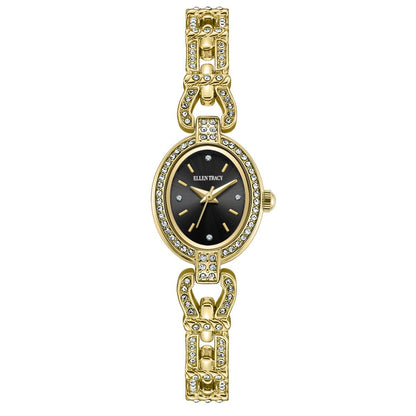 Ellen Tracy Women's 21mm Oval Case Quartz Bracelet Watch Metal