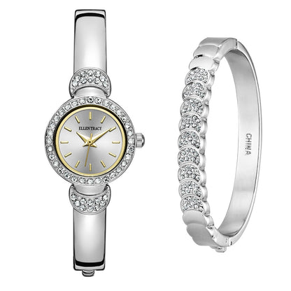 ELLEN TRACY Women's 33mm Cushion Case Quartz Bracelet Watch Metal
