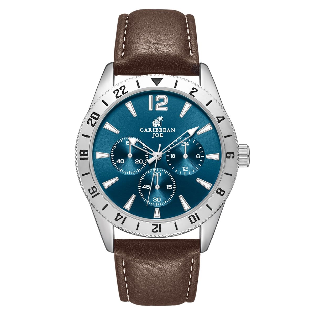 CARIBBEAN JOE Men's 42mm Analog Quartz Watch PU Strap