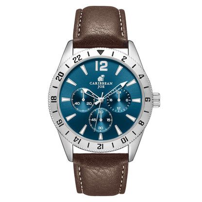 CARIBBEAN JOE Men's 42mm Analog Quartz Watch PU Strap