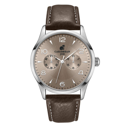 CARIBBEAN JOE Men's 41mm Quartz Watch PU Strap Everyday Analog