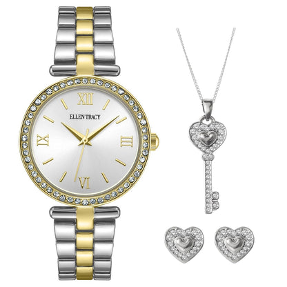 Ellen Tracy Women's 33mm Quartz Bracelet Watch Metal Alloy Band