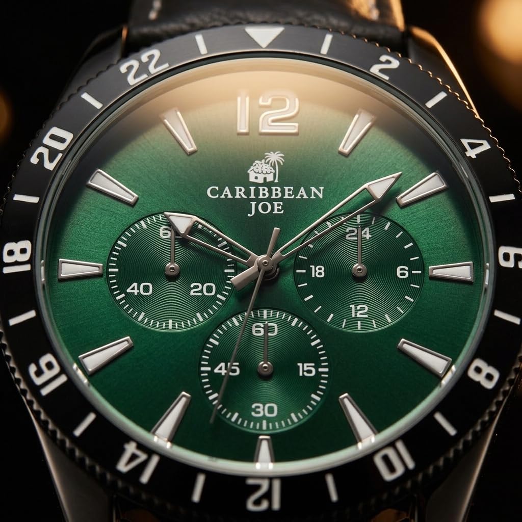 CARIBBEAN JOE Men's 42mm Analog Quartz Watch PU Strap