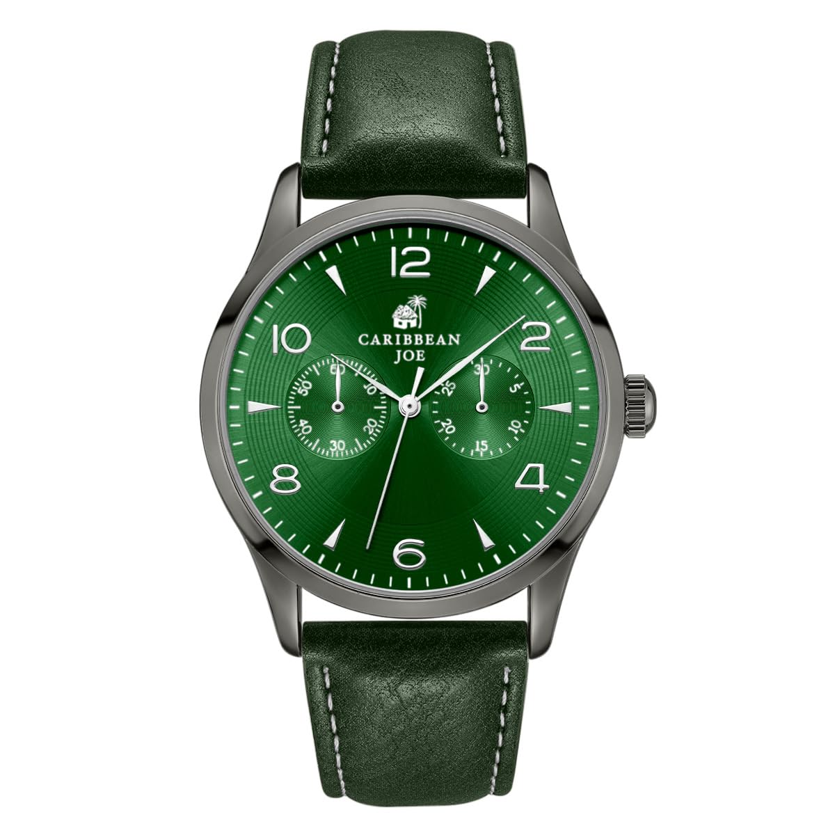 CARIBBEAN JOE Men's 41mm Quartz Watch PU Strap Everyday Analog