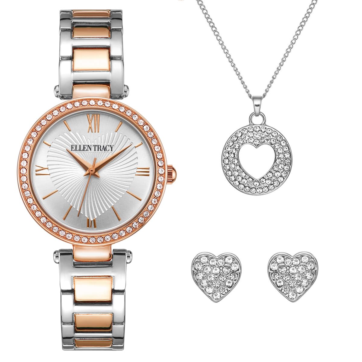 ELLEN TRACY Women's Analog Watch – Polished Round Case, Metal Bracelet, Foldover Clasp, Battery Powered Quartz, Designed for Women Who Dress with Intention