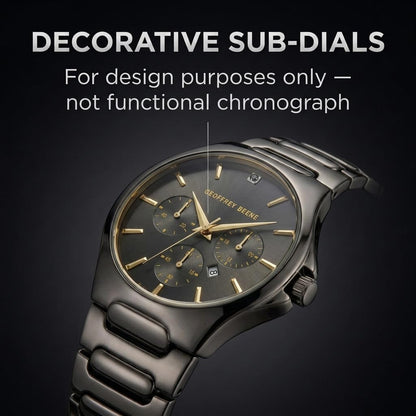 Geoffrey Beene Men's 42mm Date Analog Watch Metal Alloy Bracelet